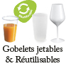 gobelets et verres jetables et réutilisables